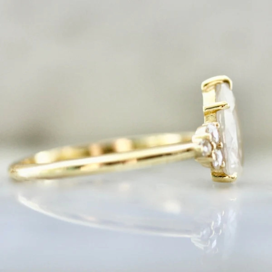 Moon Bay Icy Pear Cut Diamond Ring