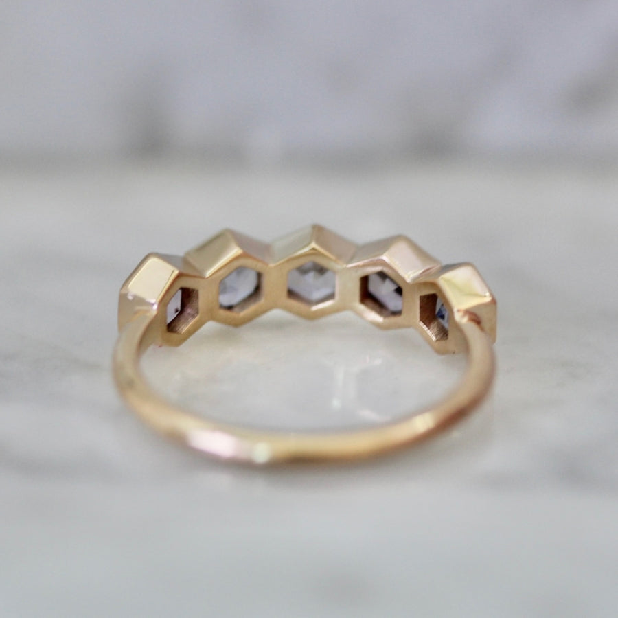 Moonstruck Purple Hexagon Cut Spinel Ring