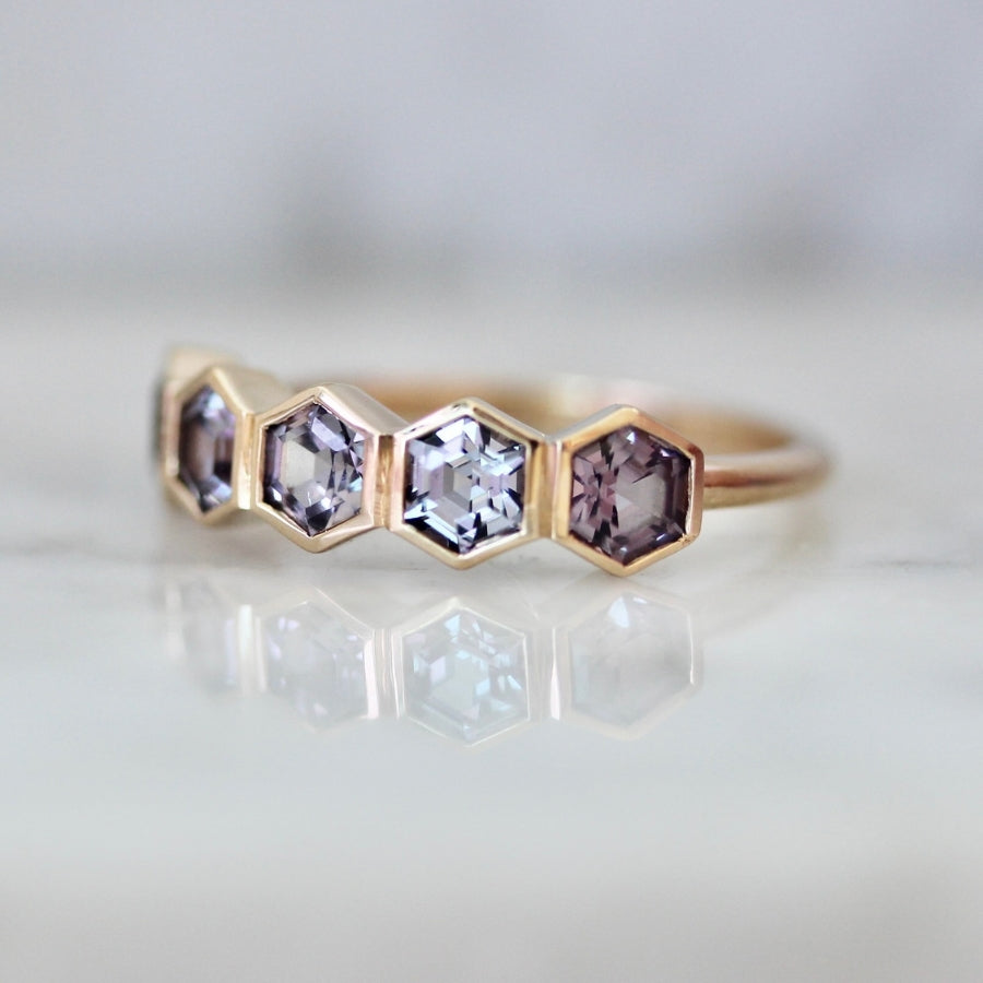 Moonstruck Purple Hexagon Cut Spinel Ring