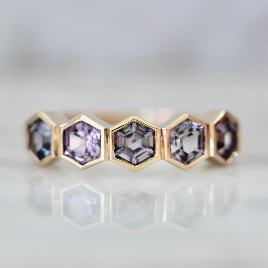 Moonstruck Purple Hexagon Cut Spinel Ring