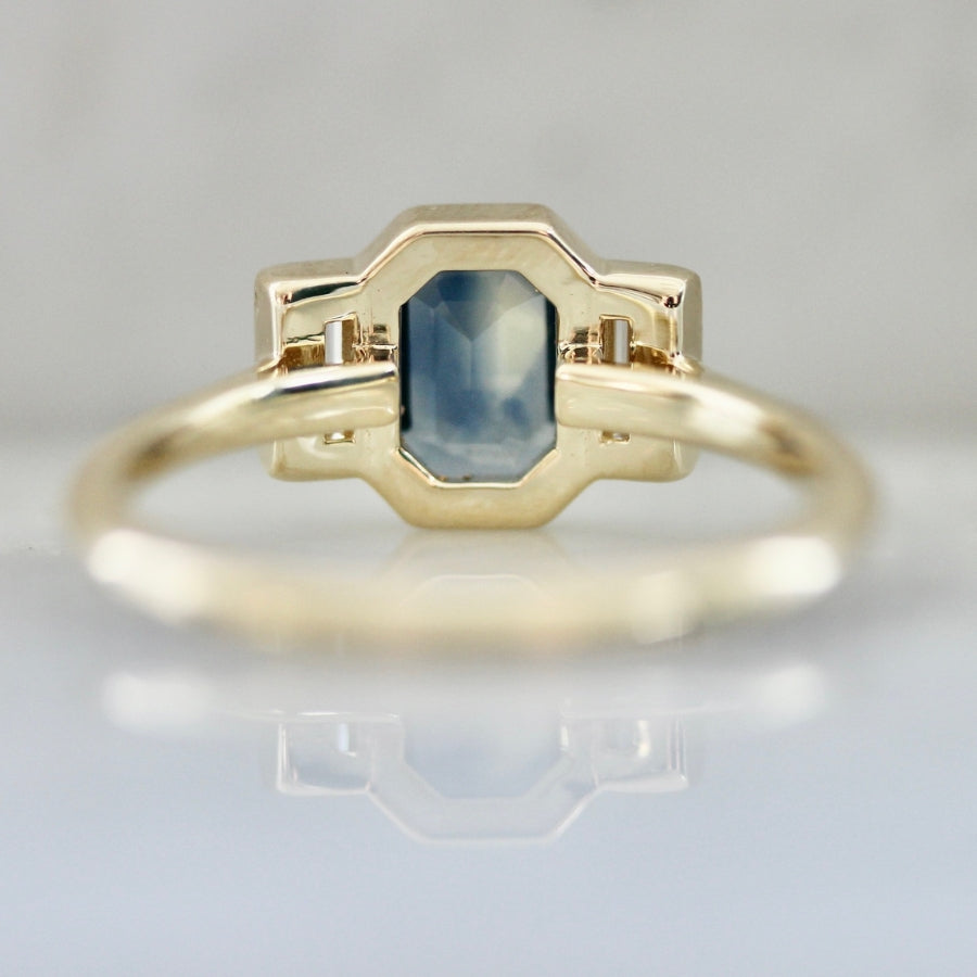 
            Moonwalk Blue-Green Portrait Cut Sapphire Ring