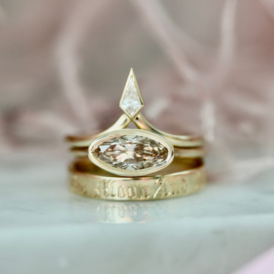 
            Moval Cut Diamond Engagement Ring