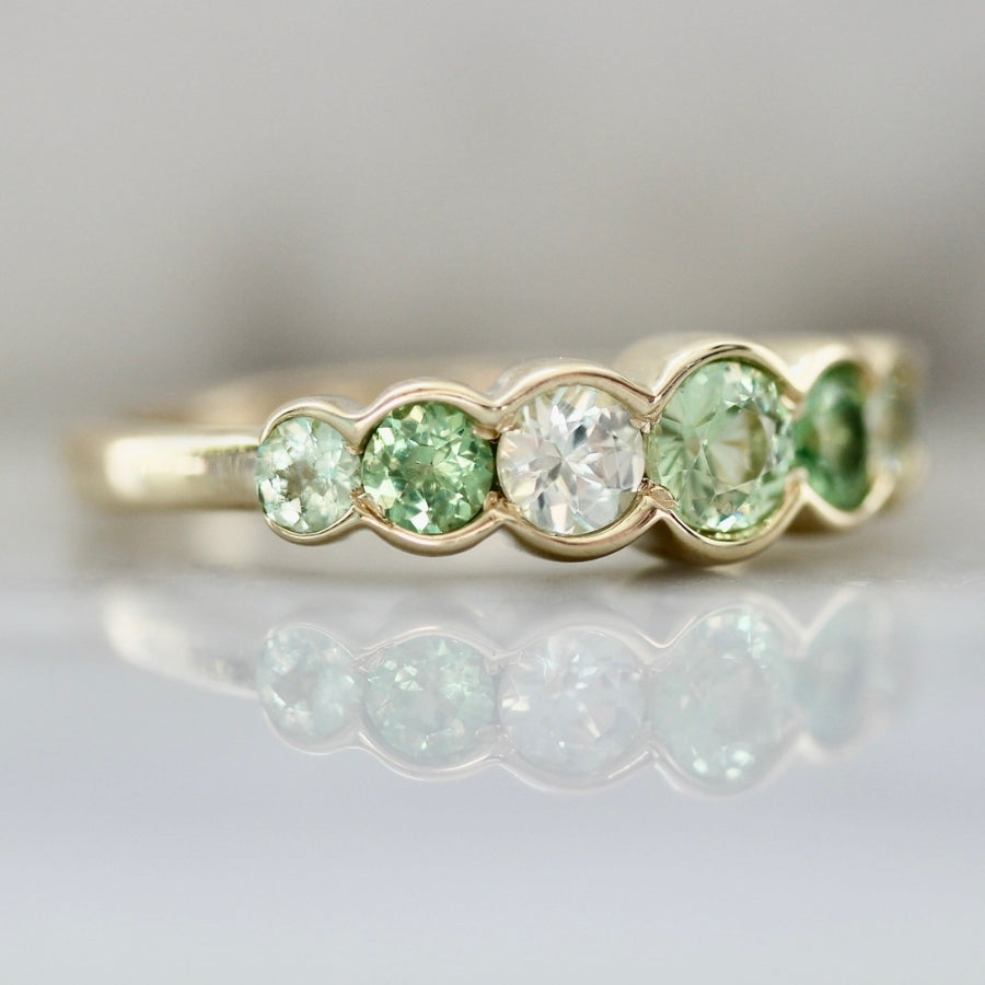 My Little Minty Green Round Brilliant Cut Garnet Ring