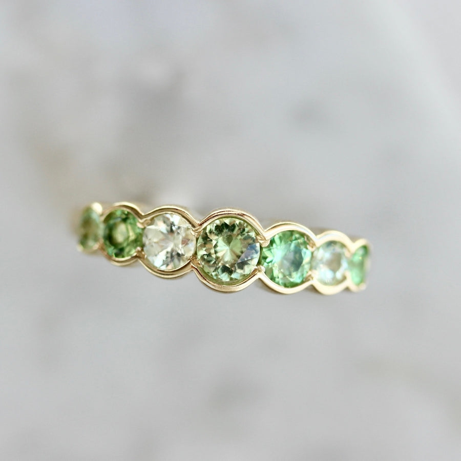 My Little Minty Green Round Brilliant Cut Garnet Ring