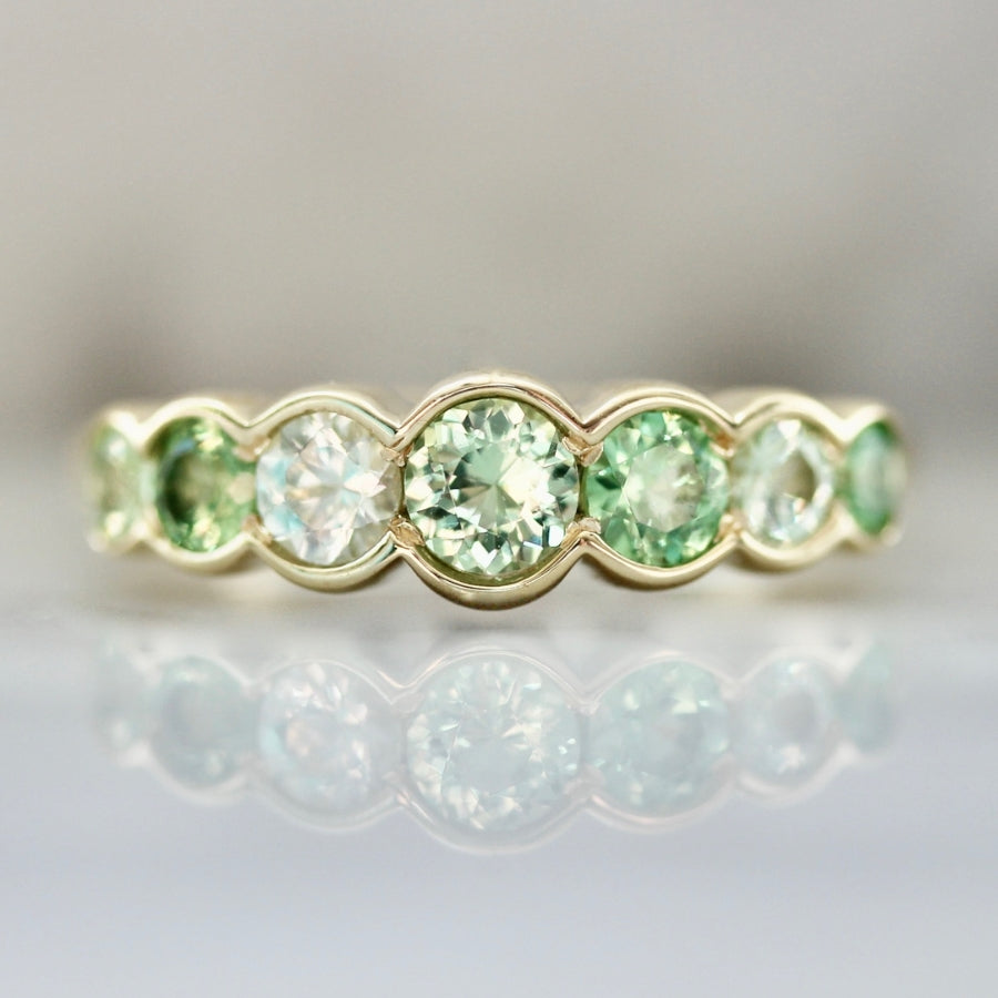 My Little Minty Green Round Brilliant Cut Garnet Ring