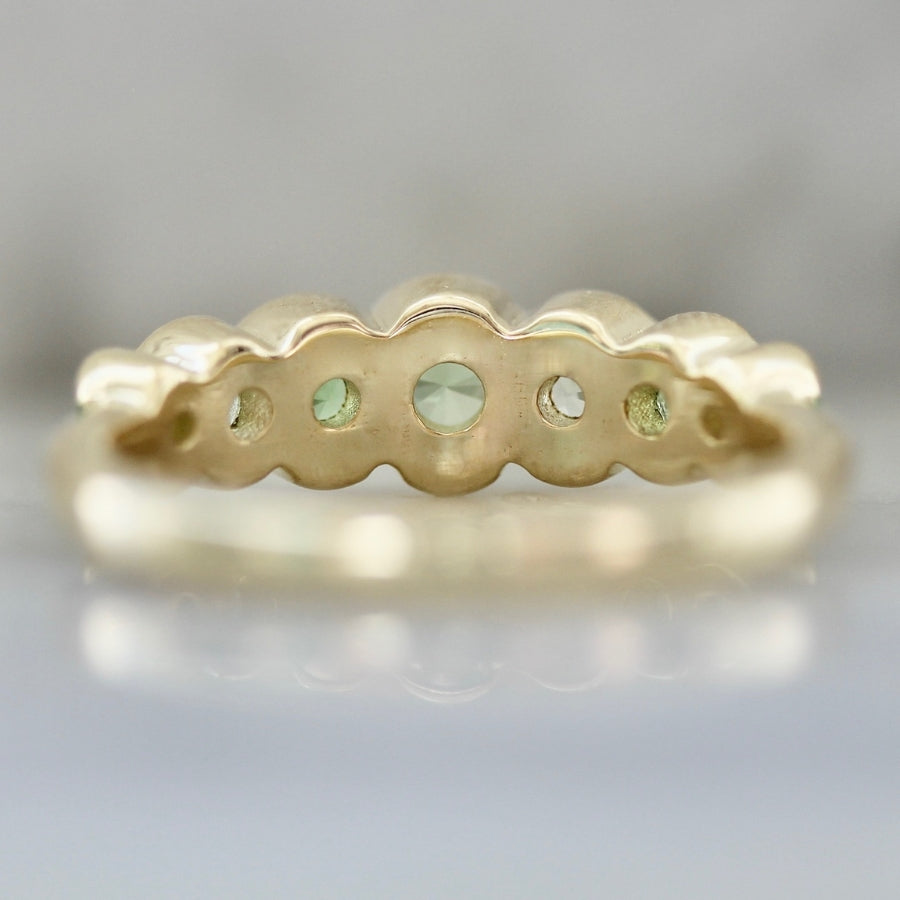 My Little Minty Green Round Brilliant Cut Garnet Ring