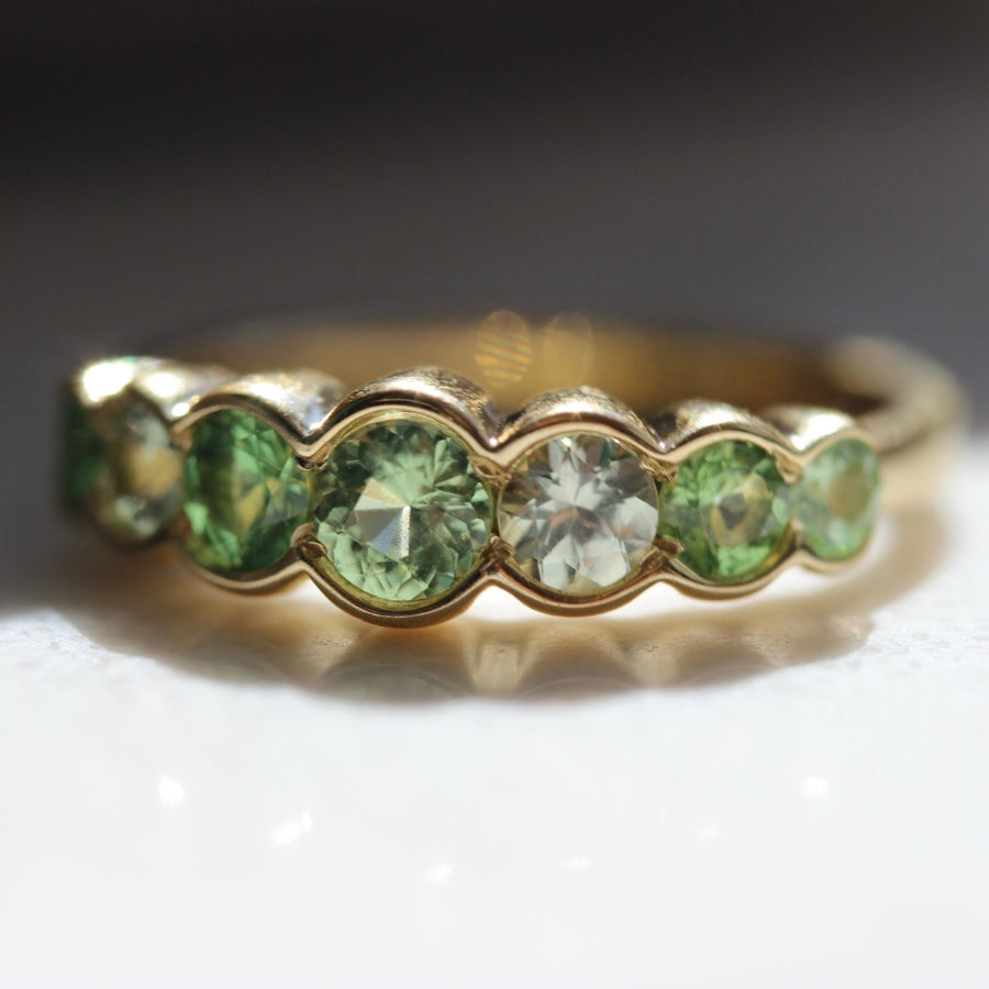 My Little Minty Green Round Brilliant Cut Garnet Ring