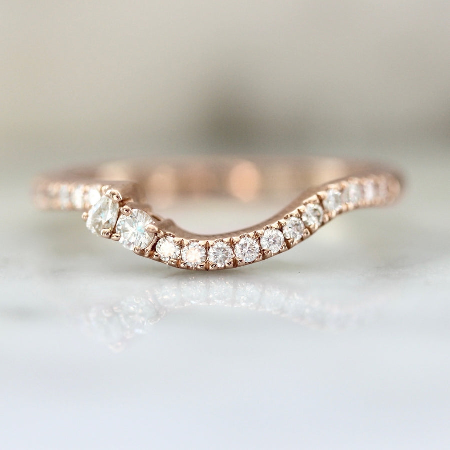 
            On the Rocks Curved Diamond Band in rose gold