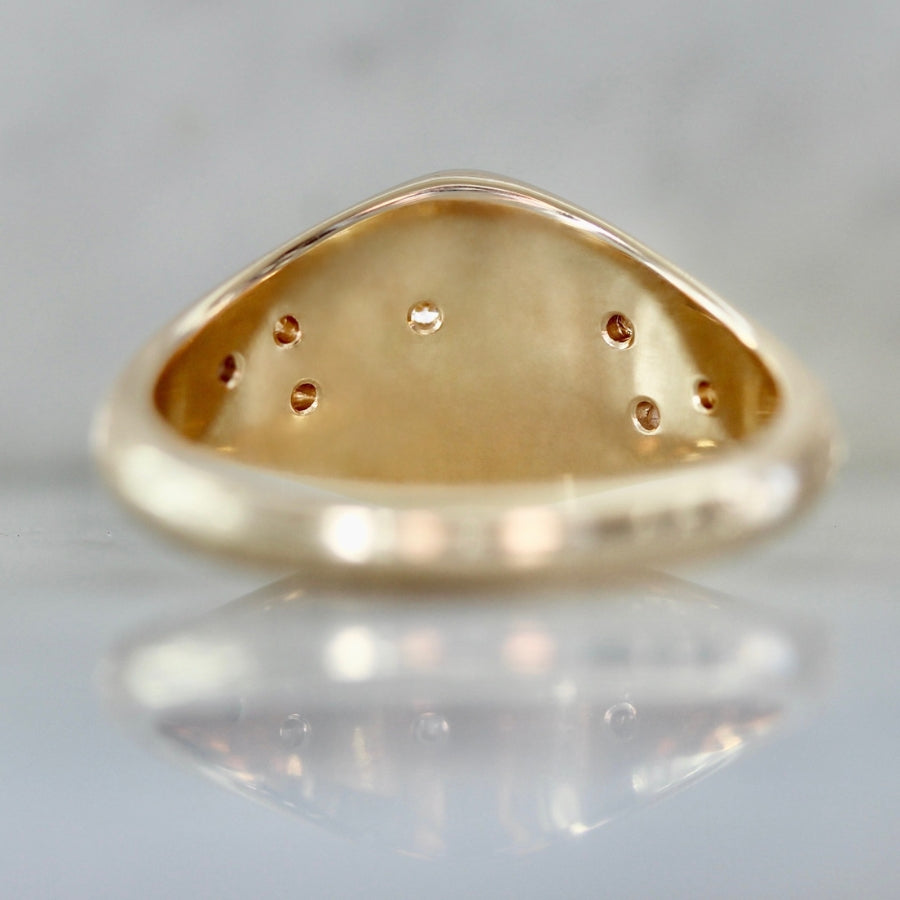 Orion Engraved Diamond Signet Ring