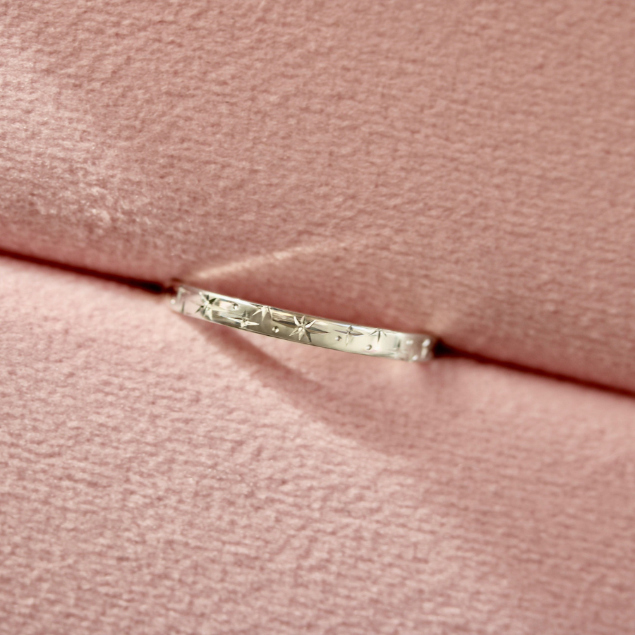 Orion Star Celestial Engraved Sterling Silver Band