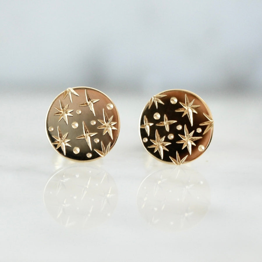 
            Orion Star Engraved Earrings