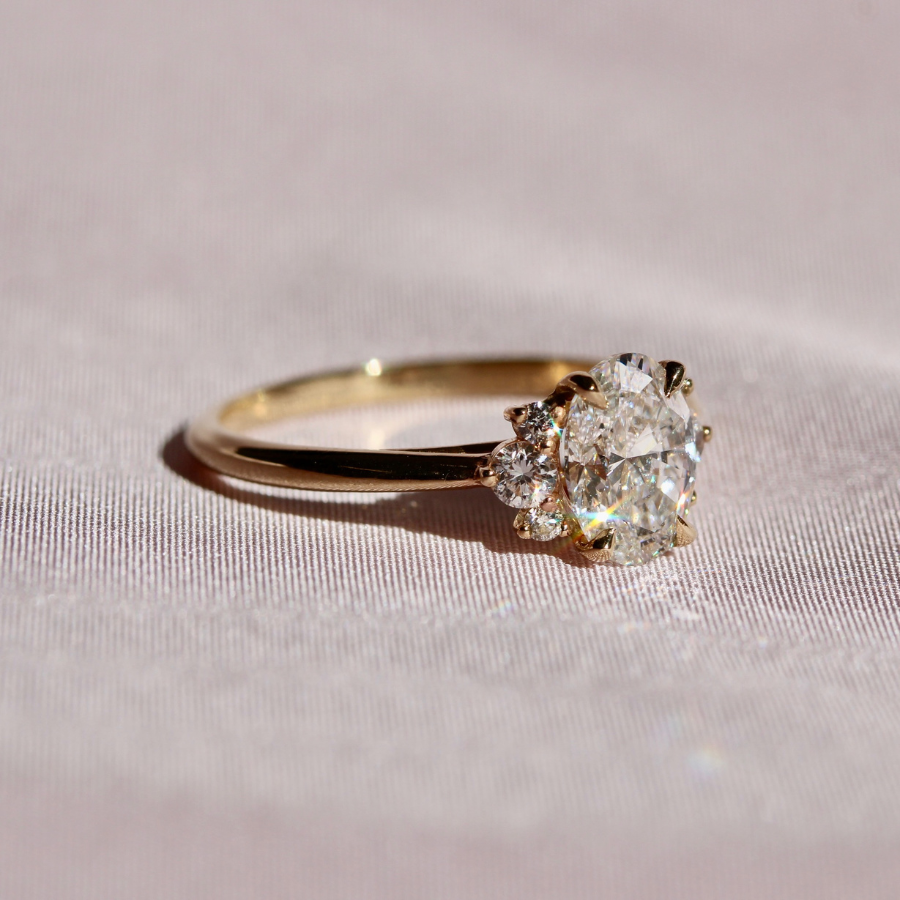  Oval Cut Lab Diamond Ring