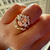 Oval Cut Lab Pink Diamond Ring