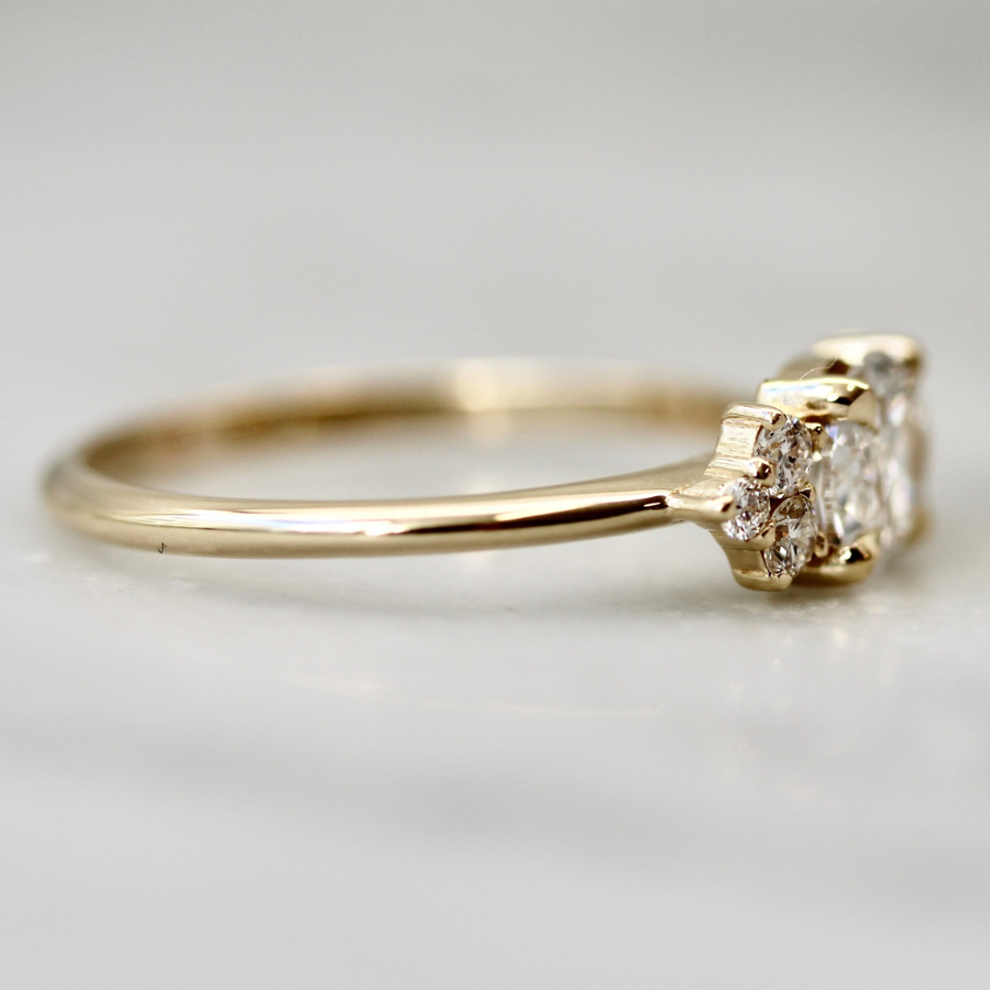 
            Oval Rose Cut Lab Diamond Ring