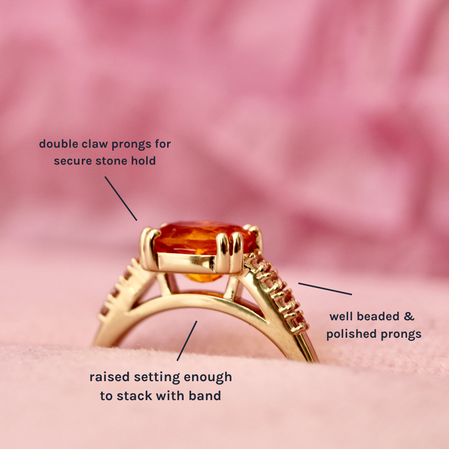 Oval Spessartite Garnet Ring