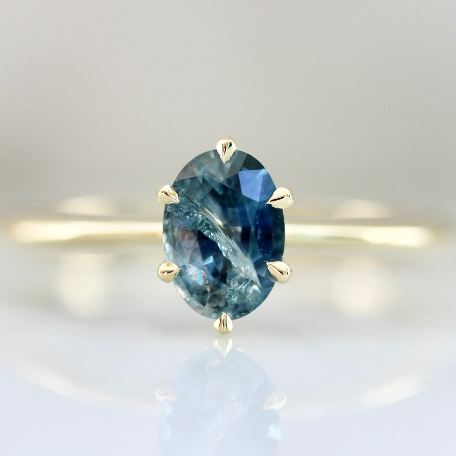 5187 Six Prong Oval Cut Sapphire Engagement Ring
