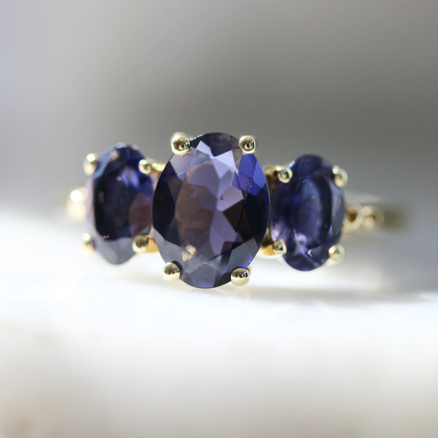 Oval the Moon Violet Iolite Ring