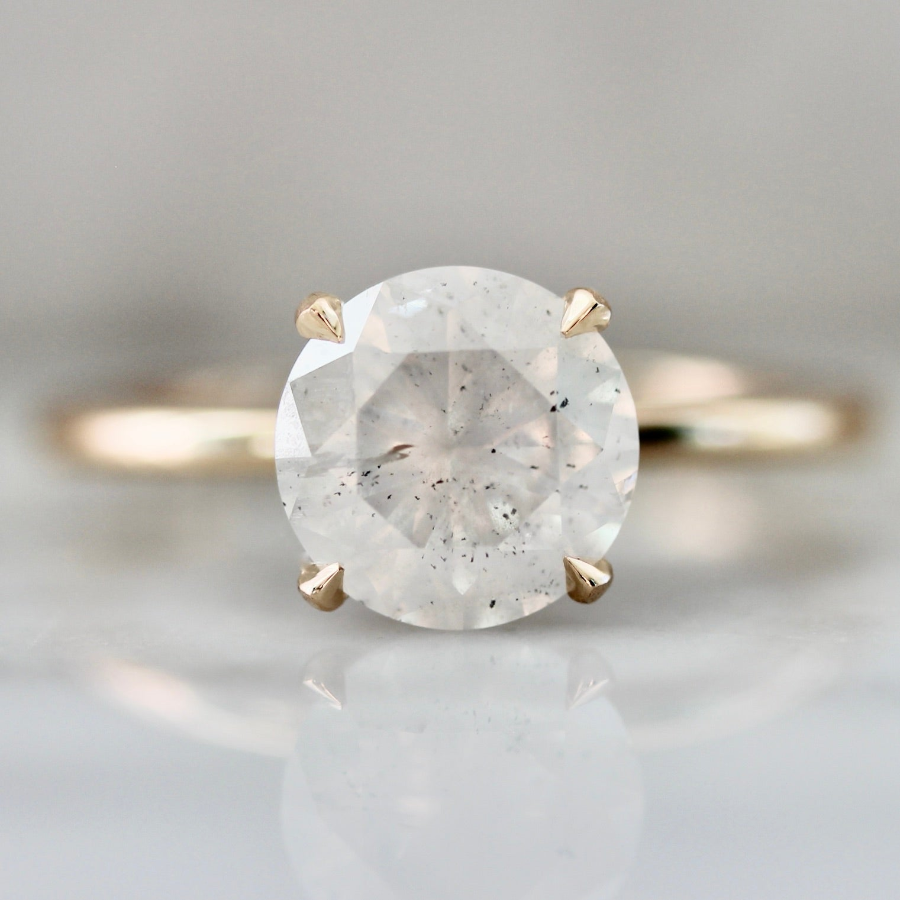 Icey Salt and Pepper Diamond Engagement Ring