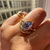 Grotto Pear Cut Blue Sapphire Ring