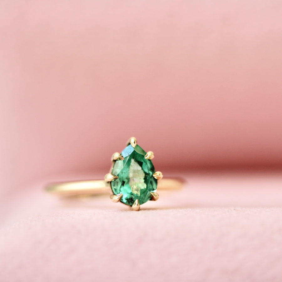 Pear Cut Emerald Ring