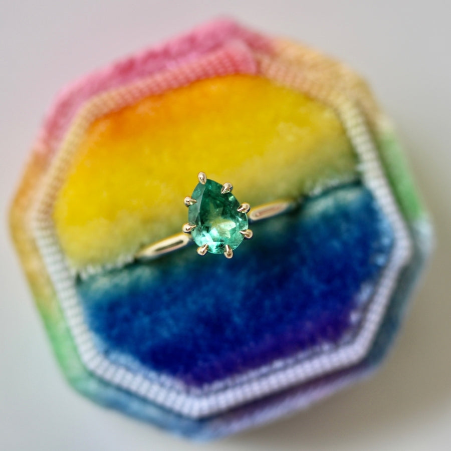 Pear Cut Emerald Ring