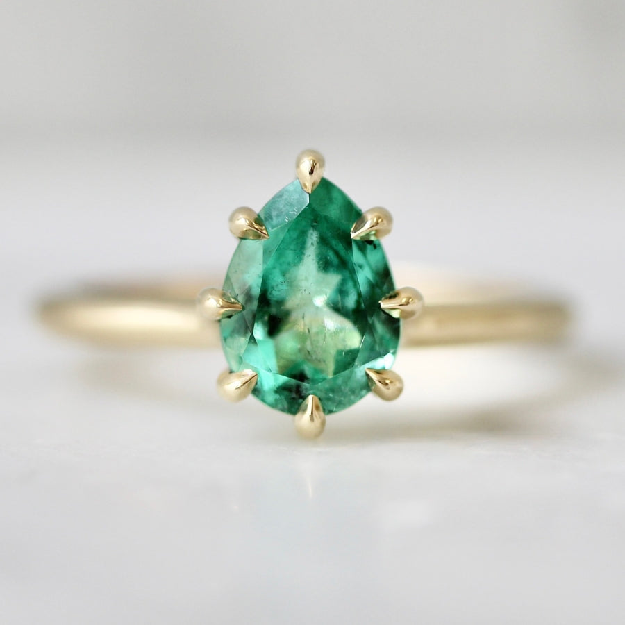 Pear Cut Emerald Ring