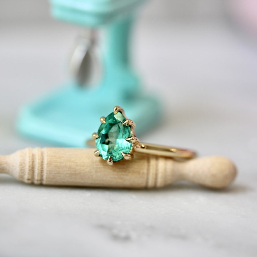 Pear Cut Emerald Ring