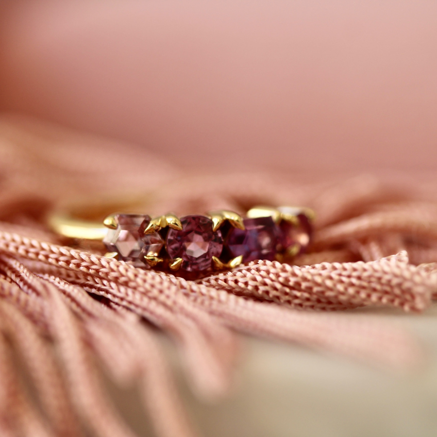 Pink-Purple Mixed Gemstone Band