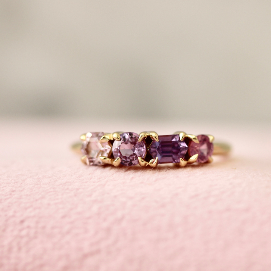 Pink-Purple Mixed Gemstone Band