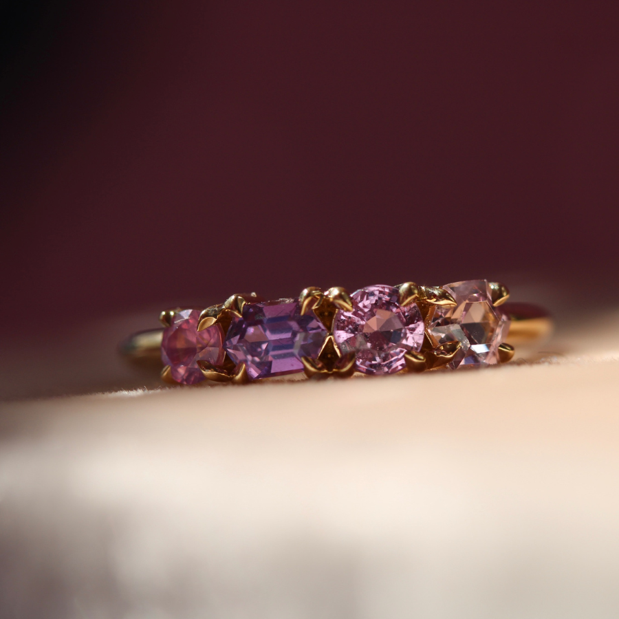 Pink-Purple Mixed Gemstone Band