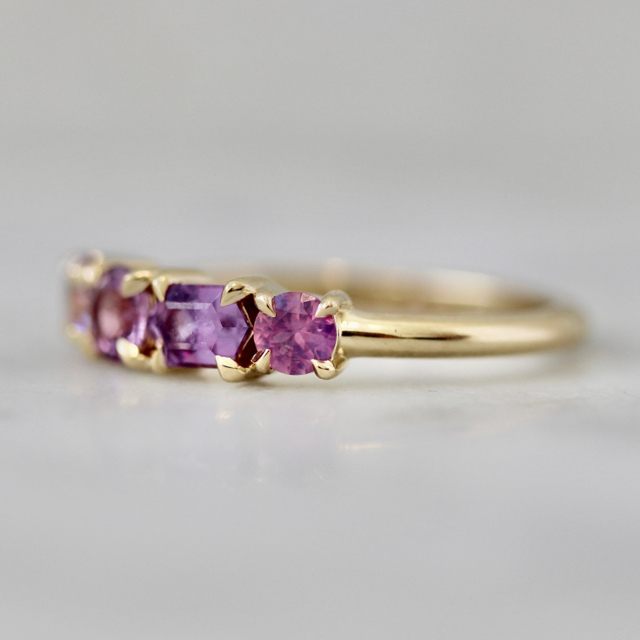 Pink-Purple Mixed Gemstone Band