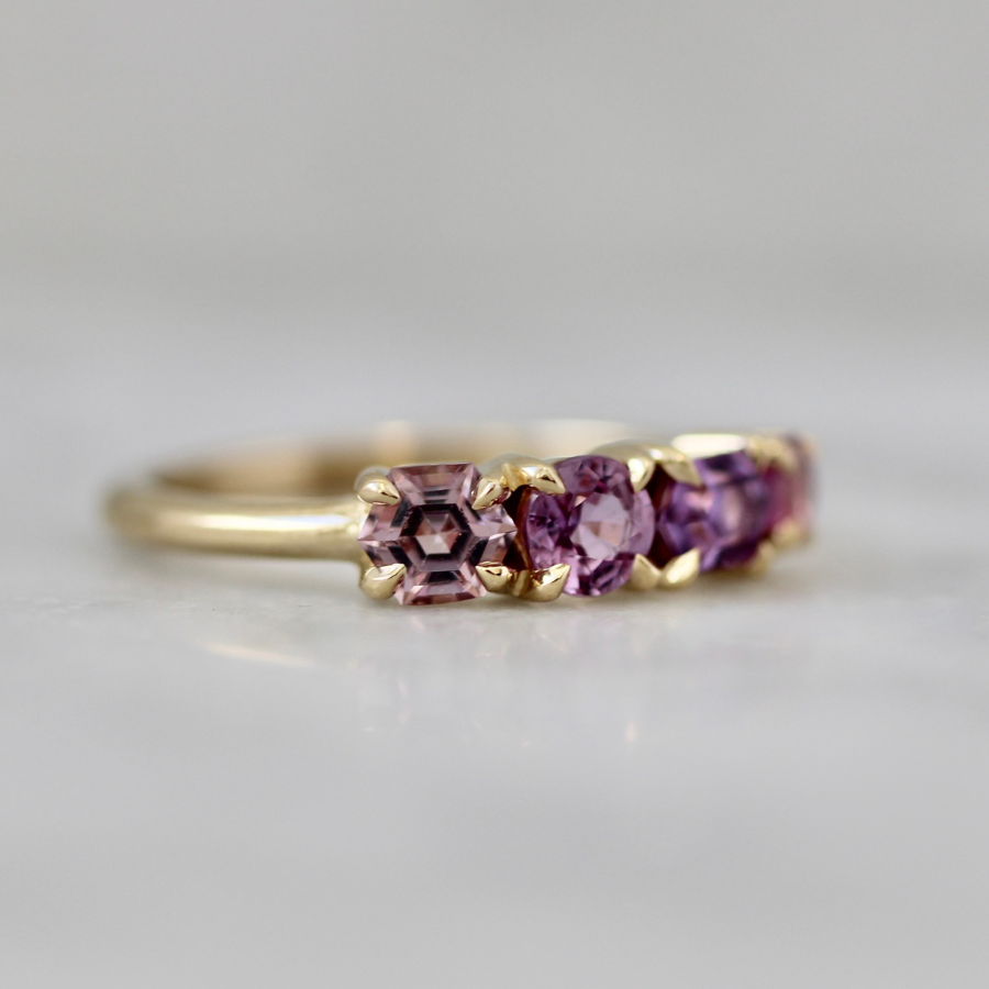 Pink-Purple Mixed Gemstone Band