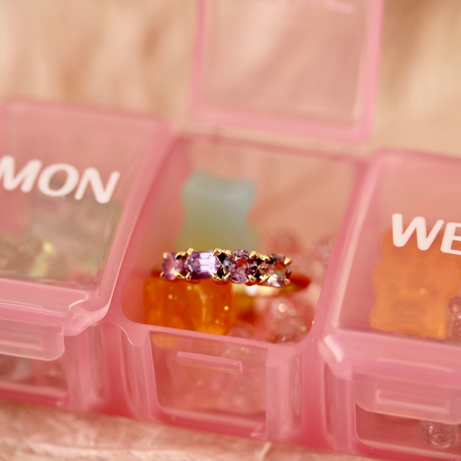 Pink-Purple Mixed Gemstone Band