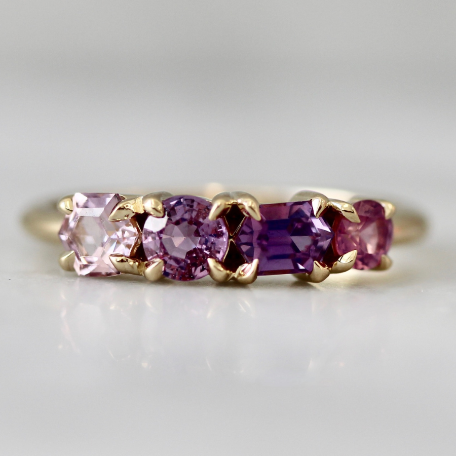 Pink-Purple Mixed Gemstone Band
