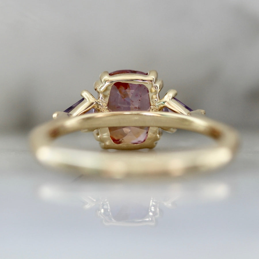 Pink 182 Cushion Cut Opalescent Sapphire Ring