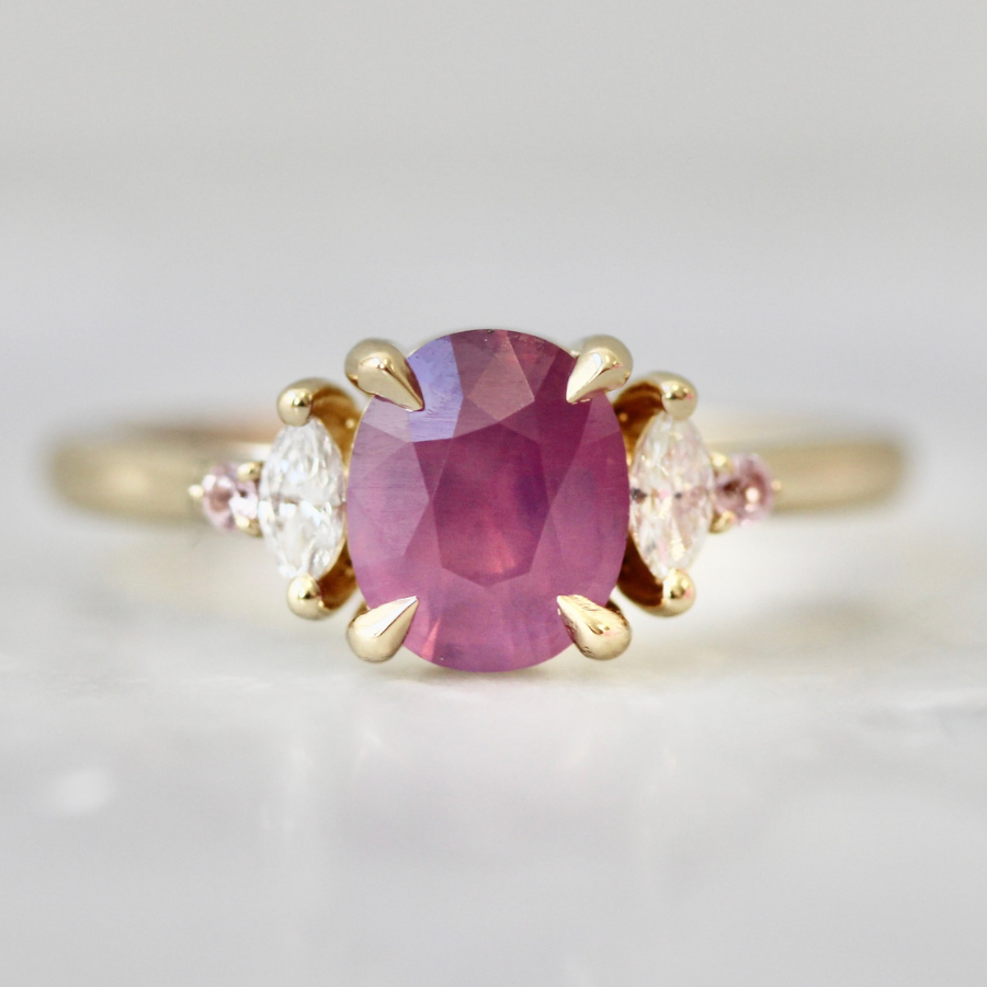 Cushion Cut Bubblegum Pink Sapphire Rings Bubblegum Blossom Pink