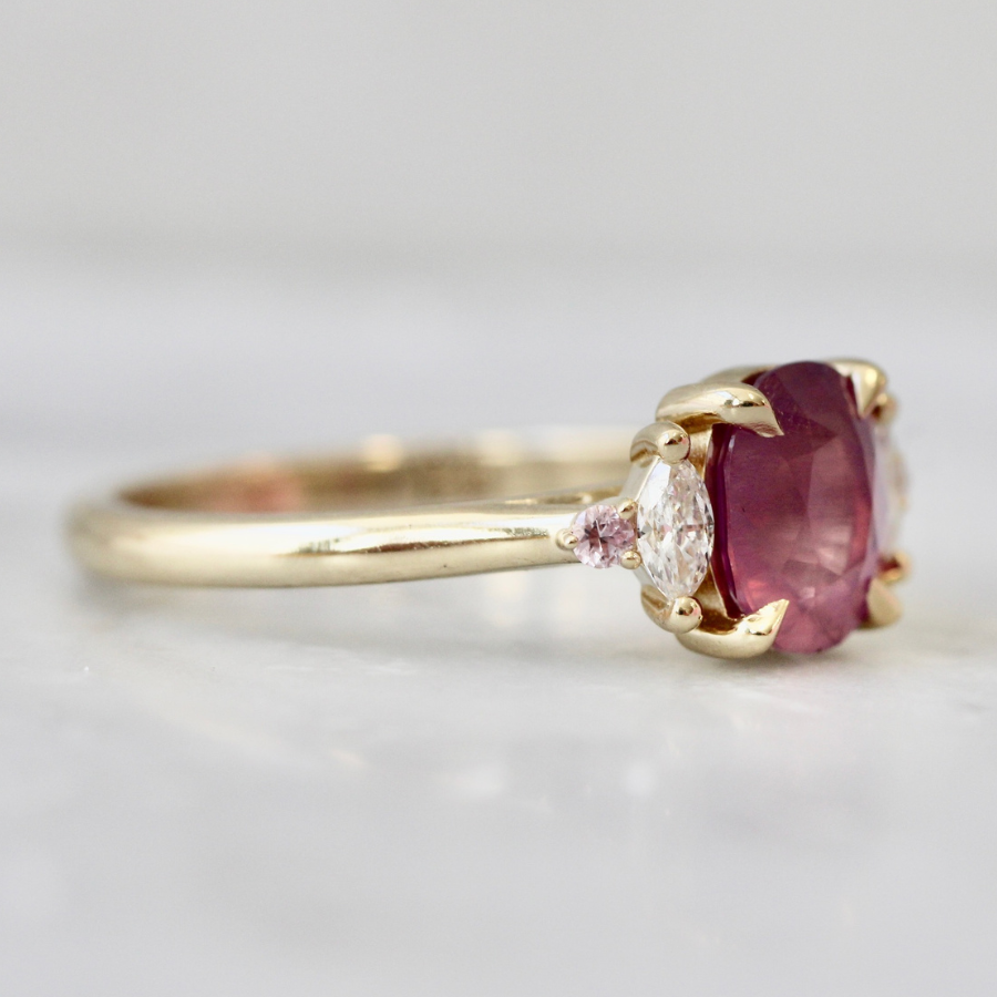 Cushion Cut Pink Sapphire Ring