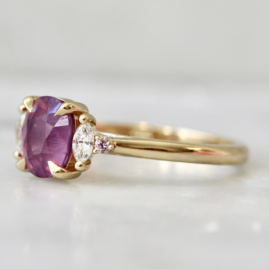 Cushion Cut Pink Sapphire Ring