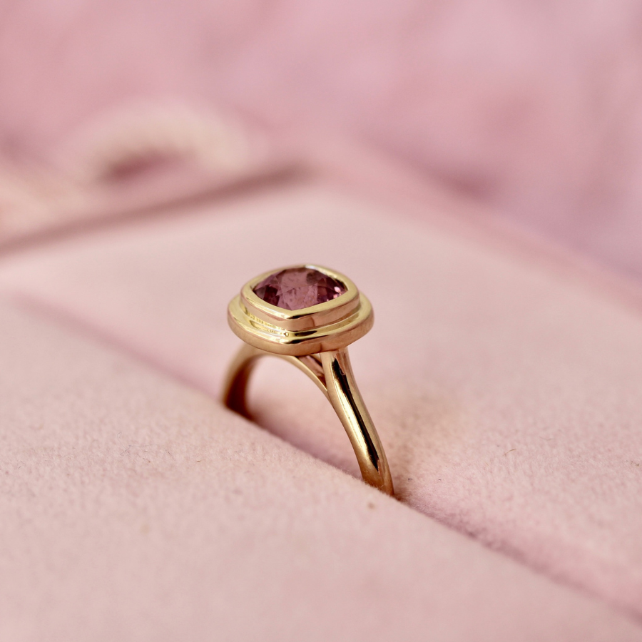 
            Pink Cushion Cut Spinel Ring
