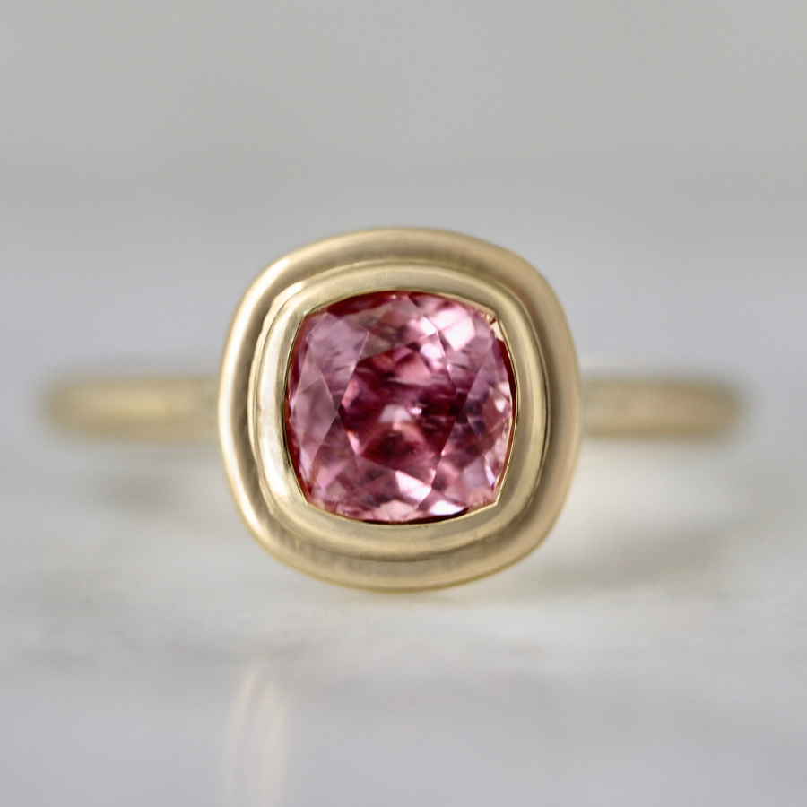 
            Pink Cushion Cut Spinel Ring