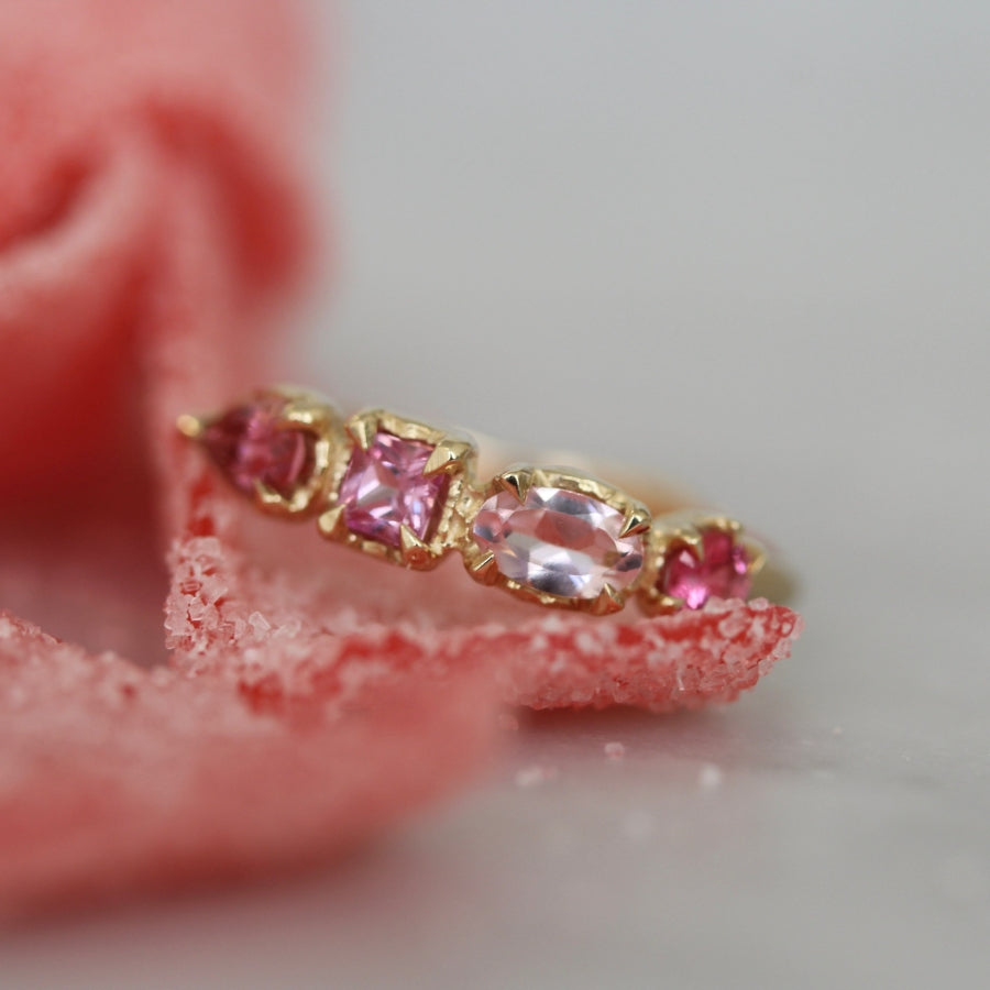 Pink Gemstone Medley Ring