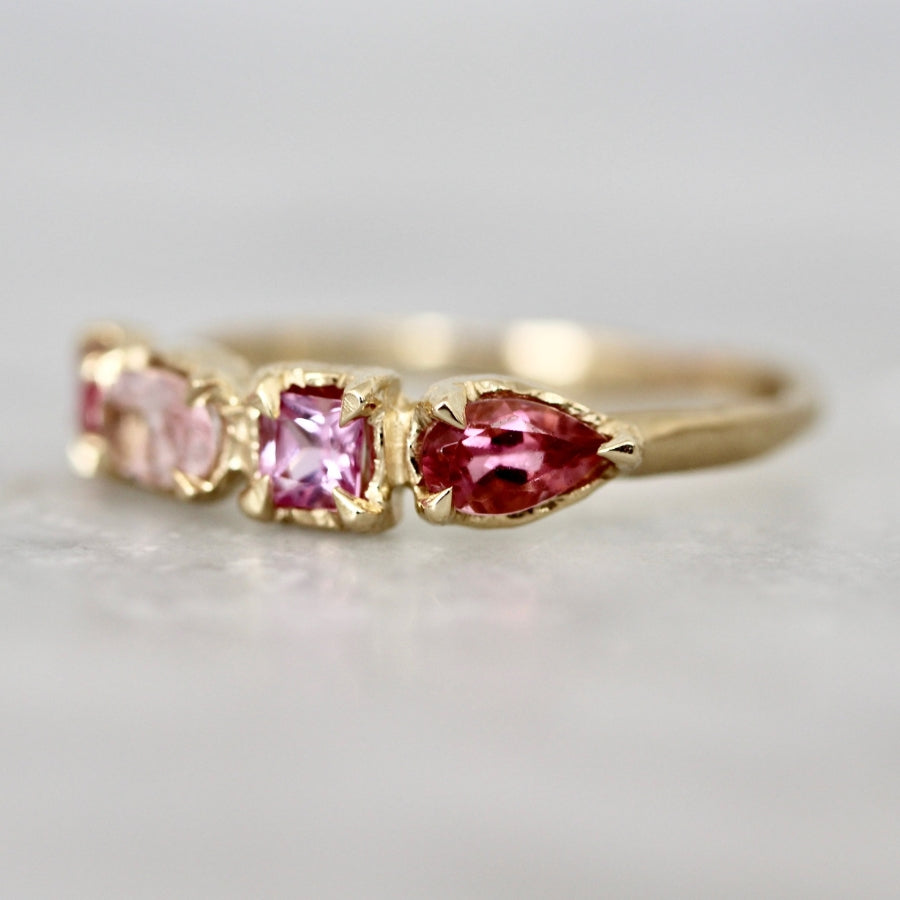 Pink Gemstone Medley Ring