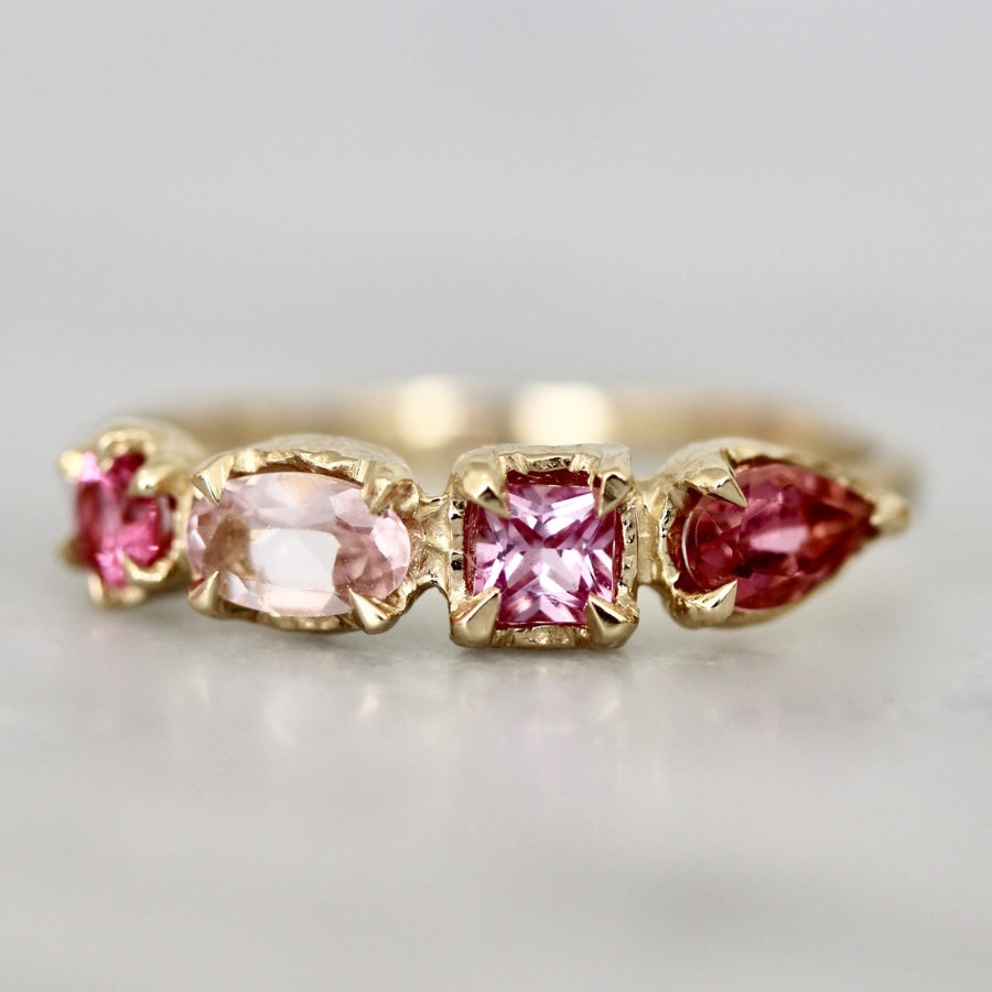 Pink Gemstone Medley Ring