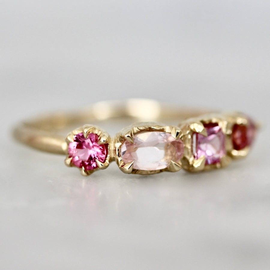 Pink Gemstone Medley Ring