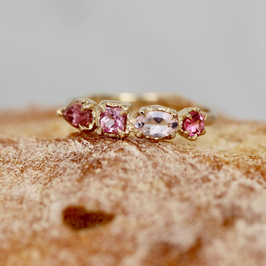 Pink Gemstone Medley Ring