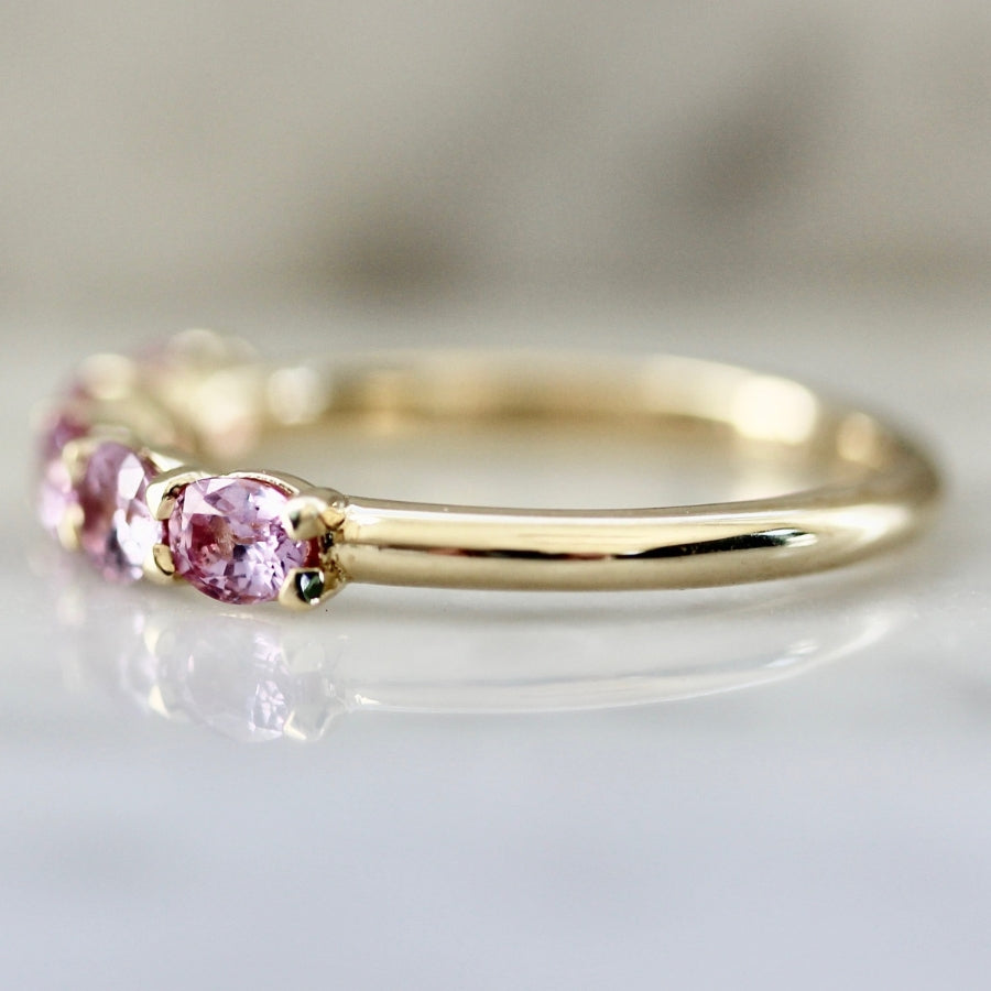 Pink Lemonade Oval Cut Sapphire Band