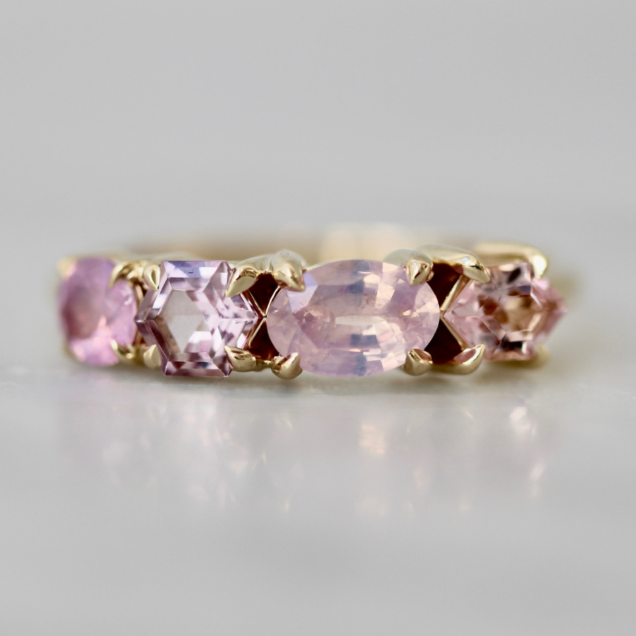 Pink Mixed Gemstone Band