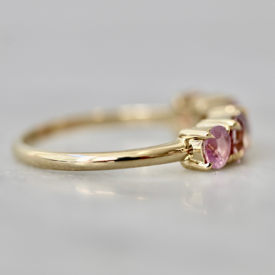 
            Pink Mixed Gemstone Band