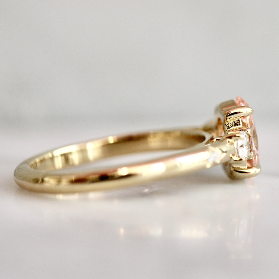 Pink Oval Cut Lab Diamond Ring