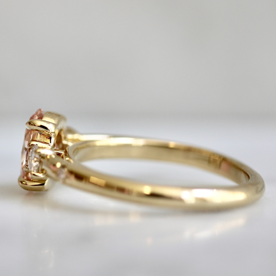 
            Pink Oval Cut Lab Diamond Ring
